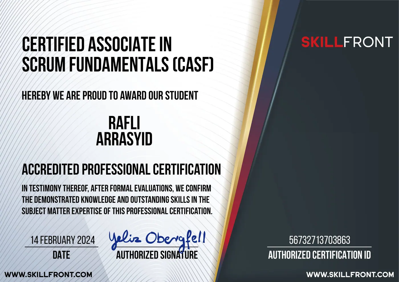 Scrum Fundamentals Certificate